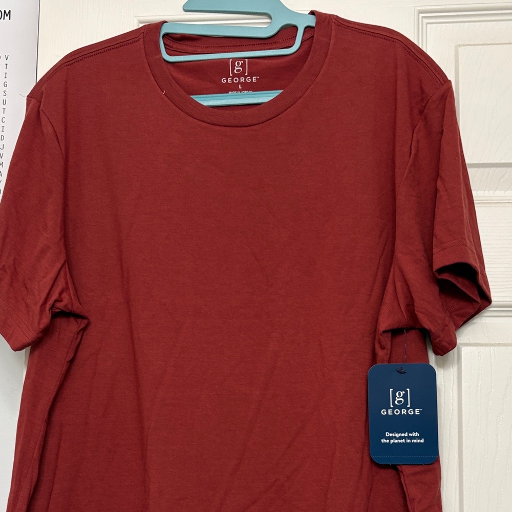 George Men's Short-Sleeve Crew Neck T-Shirt — Brick Red